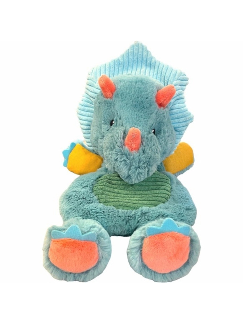 Mary Meyer Pebblesaurus Dino Lovey Flattie Triceratops Plush Security Blanket
